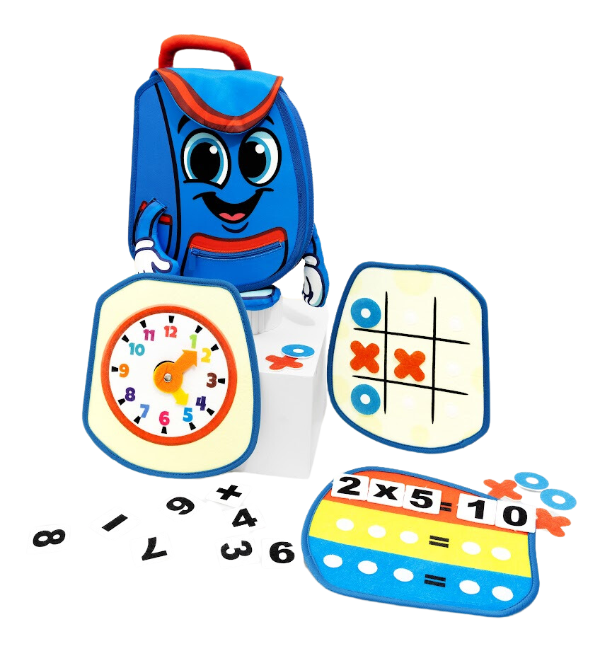 Backpack with adventure items